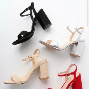 Lulu’s Arya Black Suede High Heel Sandals